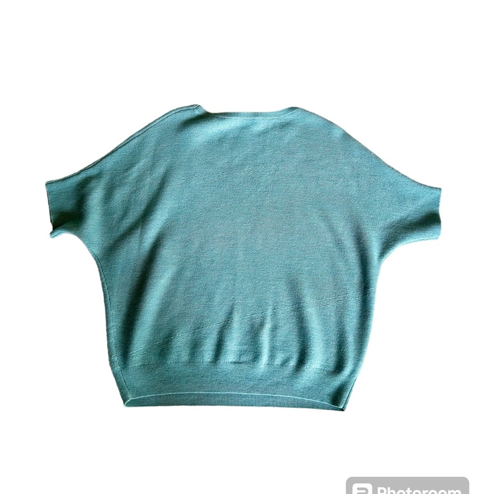 THE RESET R LABEL Essential Pullover Oversized Sweater Size S/M in Teal Blue - Picture 3 of 10